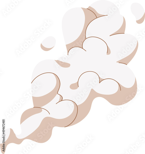 Explosion Effect with Smoke Dust and Steam Cartoon Illustration