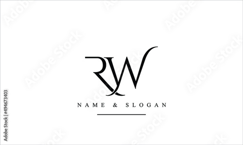 RW, WR, R, W abstract letters logo monogram