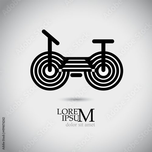 Logo stylized bike. Vector illustration