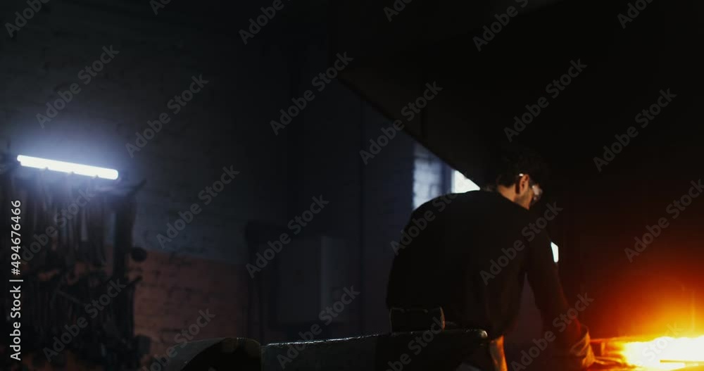 Blacksmith workplace, iron forging workflow. Blacksmith workplace, iron forging workflow.