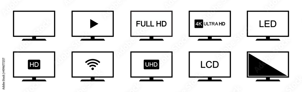 Television Slim Icon Vector Illustration Television Slim Icon Vector Illustration