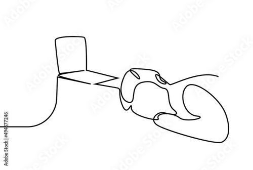 a young person falling asleep at the computer