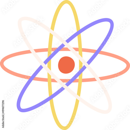 Abstract Atom Motion Scheme Cartoon Illustration