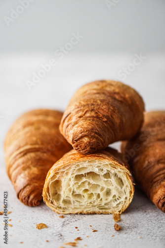 Closeup view of croissant