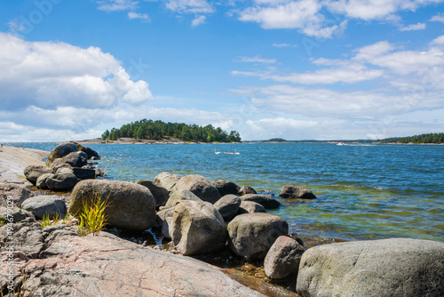 Coastal view from the island Rovaren and The Gulf of Finland, Espoo, Finland