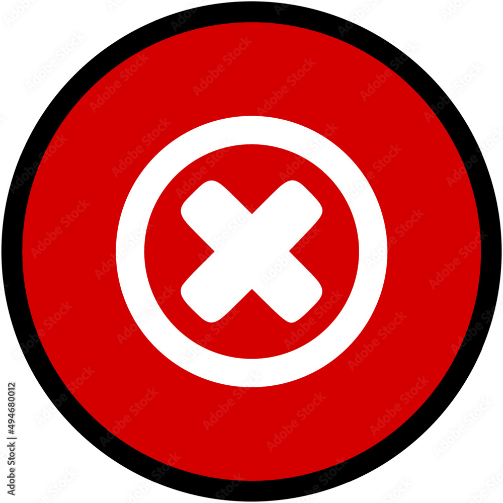 Obraz premium red cross cancel button