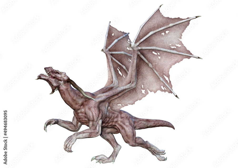3D Rendering Fairy Tale Dragon on White 3D Rendering Fairy Tale Dragon on White