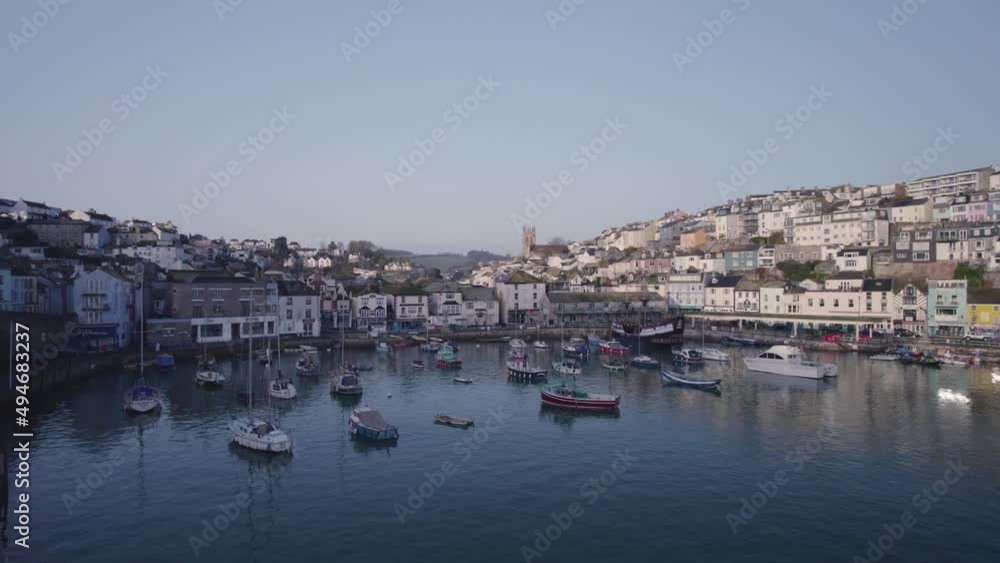Brixham Marina and Harbour from a drone, Brixam, Devon, England, Europe Brixham Marina and Harbour from a drone, Brixam, Devon, England, Europe
