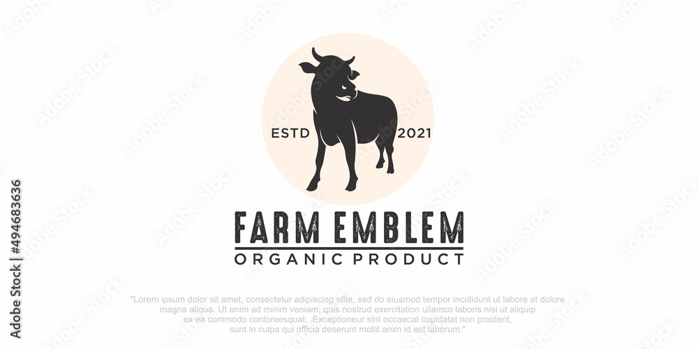 Abstract cow icon set logo design template