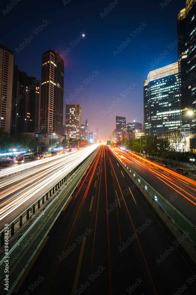 Fototapeta premium Urban Night View Road