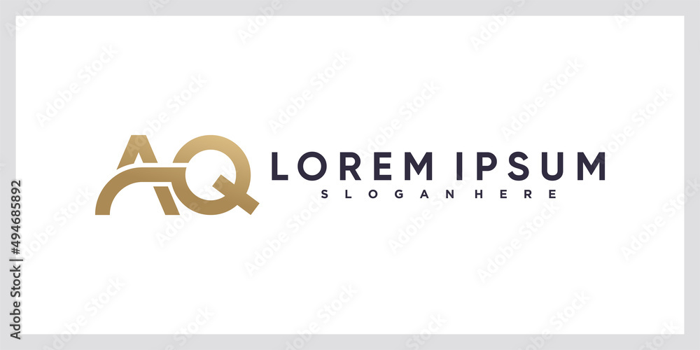 Initial AQ logo design with creative modern concept Initial AQ logo design with creative modern concept