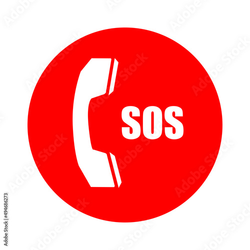 sos call icon phone, vector sos call help on phone sign