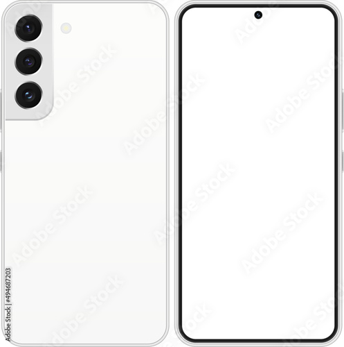 Smart phone mockup with empty white color frame and display.