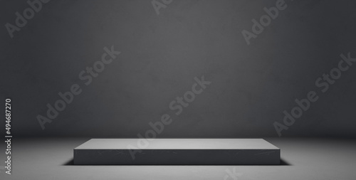 Fototapeta Cool Grungy Stage Platform Silver Gray Product Presentation Concept For Montage
