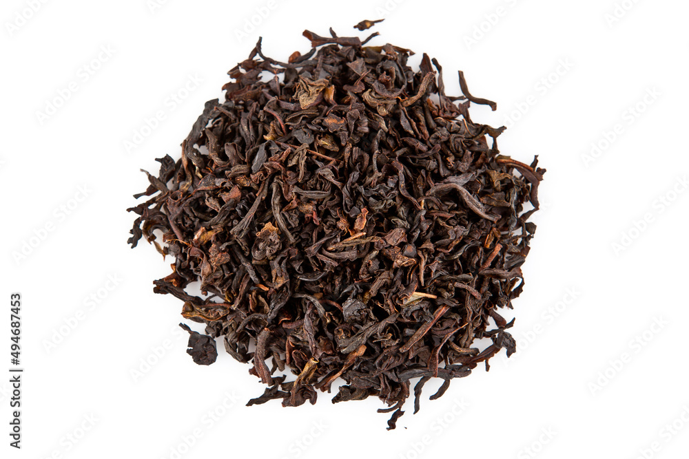 black tea leaves isolated on white black tea leaves isolated on white