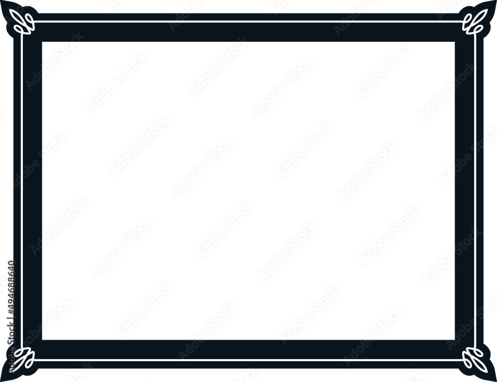 Border frame. Vector picture art frame isolated on white background Border frame. Vector picture art frame isolated on white background