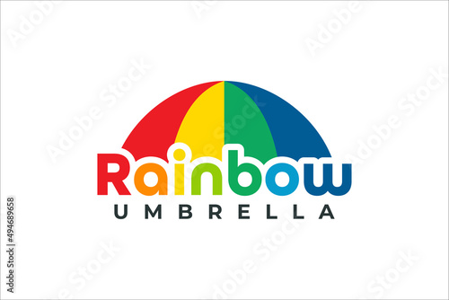 rainbow logo colorful umbrella combination