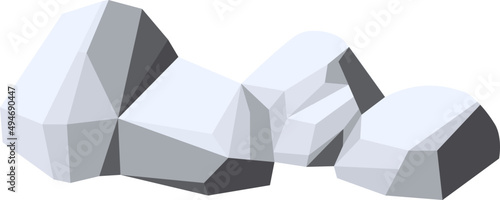 Stones with Polygonal Facets Cartoon Illustration