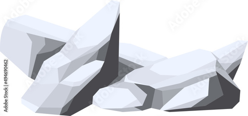 Polygonal Boulder Stones Cartoon Illustration