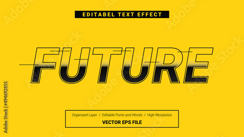Editable Future Font Design. Alphabet Typography Template Text Effect. Lettering Vector Illustration for Product Brand and Business Logo.