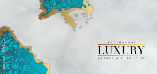 Texture, marbrée avec incrustation de turquoise et d’or, pour un fond de commercial de luxe.
