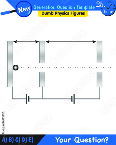 Physics, parallel plate capacitor in circuit, Capacitors, circuit elements, next generation question template, dumb physics figures, exam question, eps 