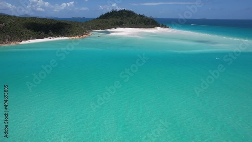 Aerial view of a beach in Whitsunday Islands Queensland Australia
