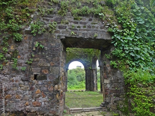 Fototapeta Naklejka Na Ścianę i Meble -  abandoned vasai fort, maharashtra, india 