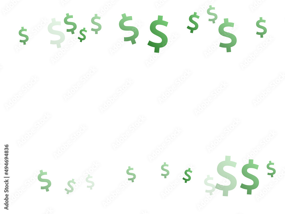 Green dollar signs flying currency vector Green dollar signs flying currency vector