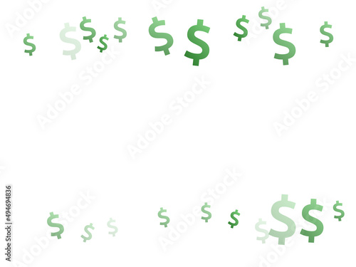 Green dollar signs flying currency vector