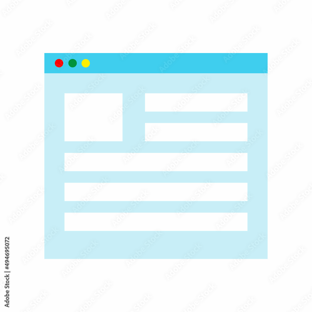 Web browser window. Template of website interface.