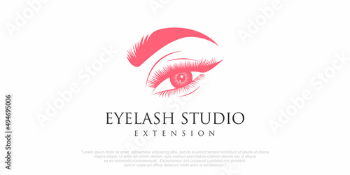 Lash logo design for beauty with creative element