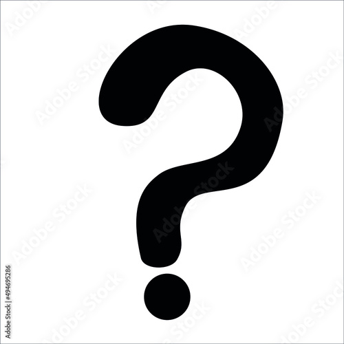 Black QuestionMark isolate on white background