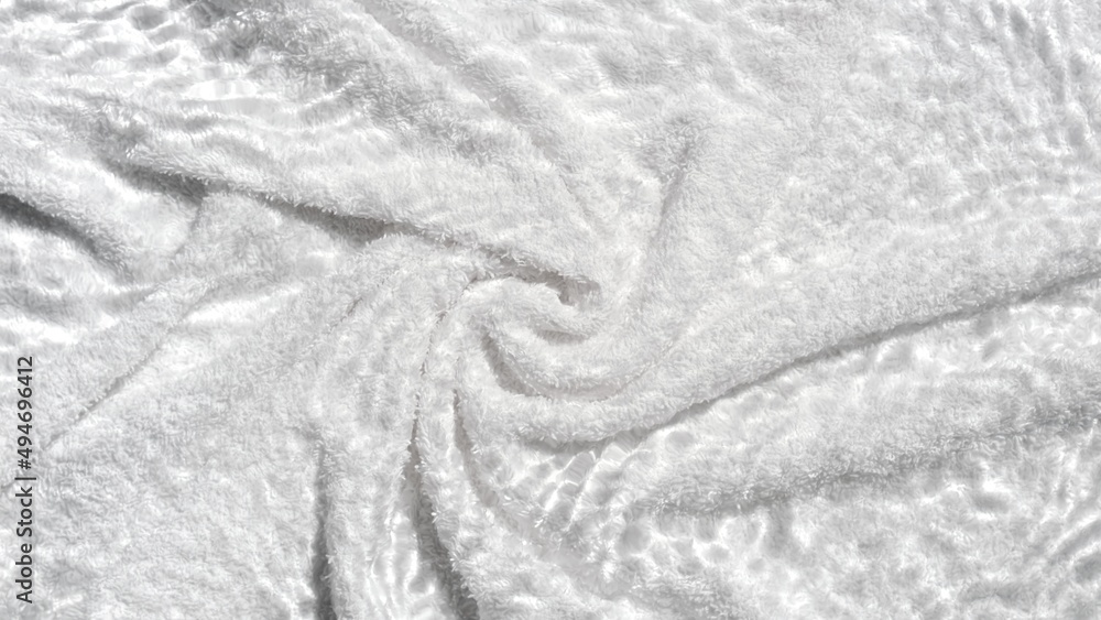 White terry towel background with water ripples over it | Beauty product background shot for its advertisement White terry towel background with water ripples over it | Beauty product background shot for its advertisement