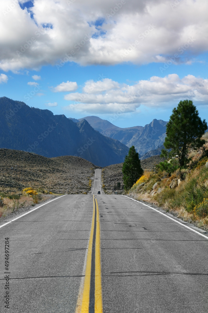 Fototapeta premium The road went off. The road through mountain