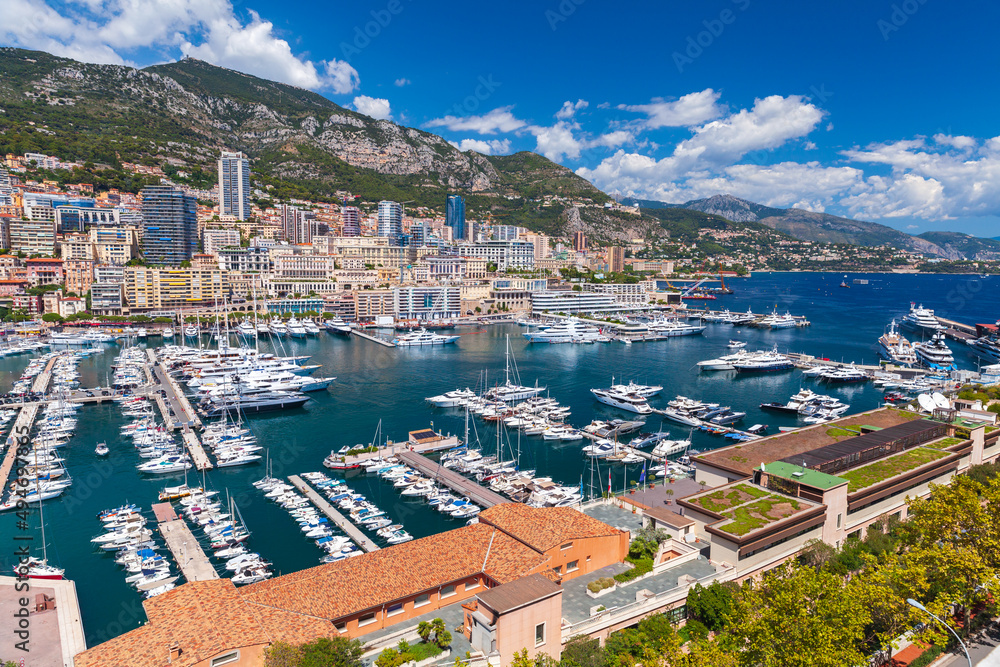 Monte Carlo, Monaco. Aerial view on a sunny day