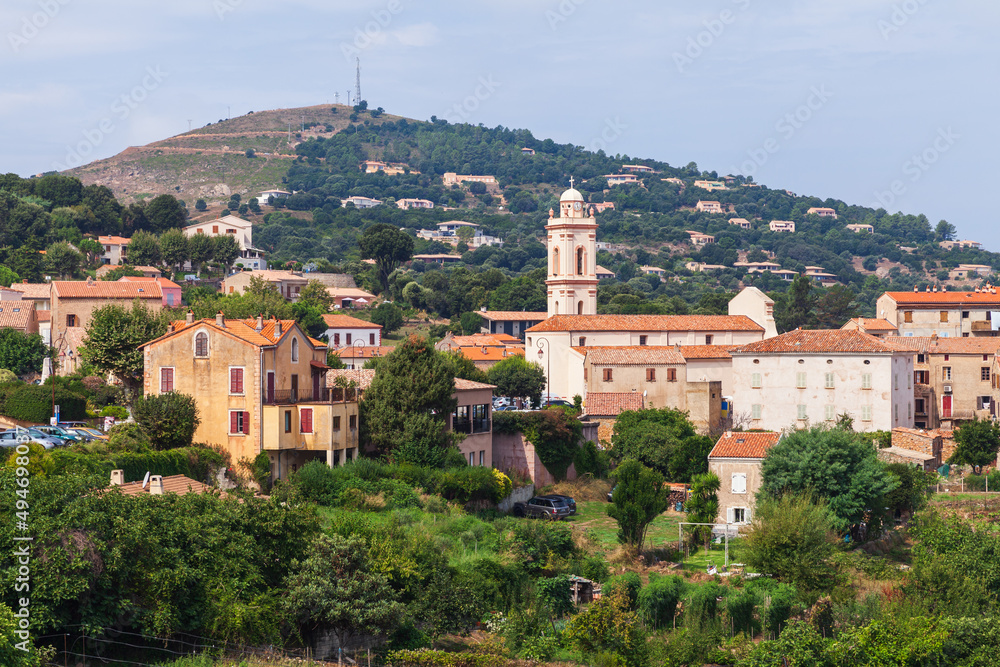 Piana, South Corsica, France. Corsican town view