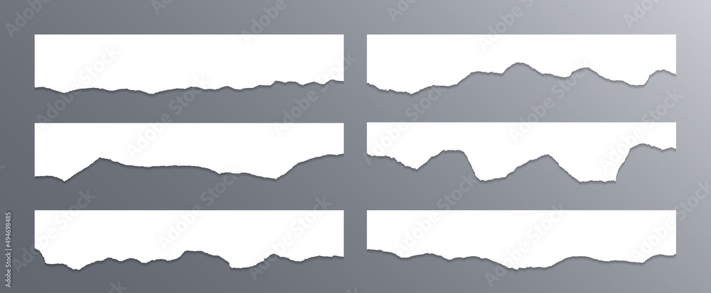 Torn edges of paper, craft design elements vector collection. Ripped ...