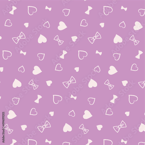 Heart & Bow Pattern Purple