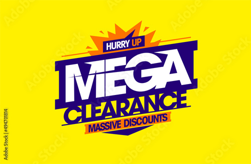 Mega clearance  massive discounts  advertising vector sale web banner