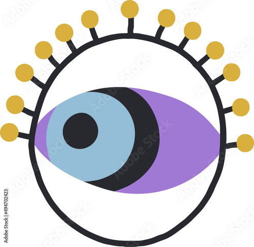Abstract Esoteric Evil Eye Doodle Illustration