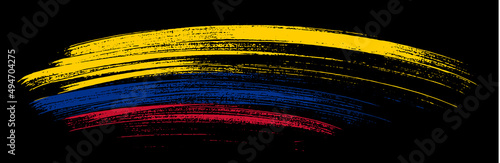 Colombia flag with brush paint textured isolated  on png or transparent background,Symbol of Colombia,template for banner,promote, design, and business matching country poster, vector photo