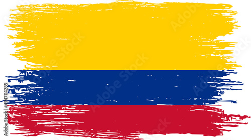 Colombia flag with brush paint textured isolated  on png or transparent background,Symbol of Colombia,template for banner,promote, design, and business matching country poster, vector