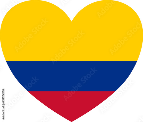 Colombia  flag in heart shape isolated  on png or transparent  background,Symbols of Colombia, template for banner,card,advertising ,promote, and business matching country poster, vector