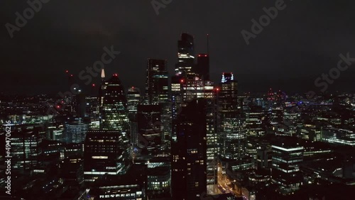 City of london at night - establishing shot photo