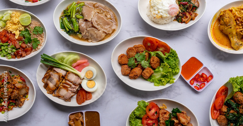 Mixed Thai Pork, Chicken and Seafood Dishes © David