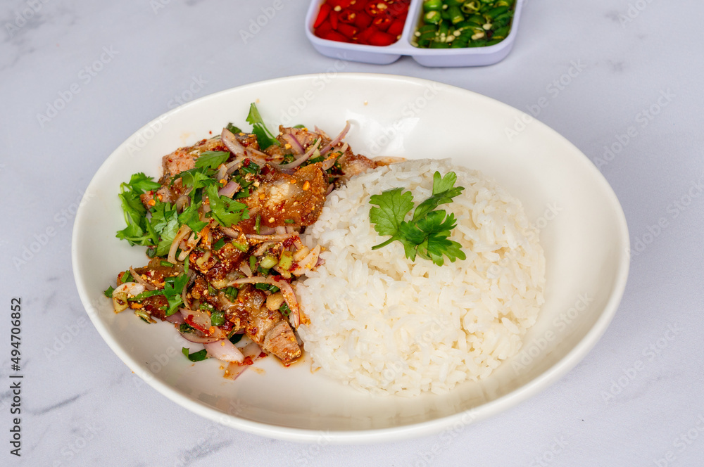 Mixed Thai Pork, Chicken and Seafood Dishes Mixed Thai Pork, Chicken and Seafood Dishes
