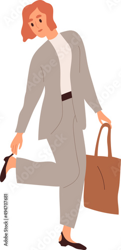 Woman in in Business Outfit Cartoon Illustration