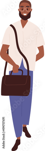 Happy Black Man Cartoon Illustration