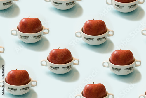 collage of red and white cups